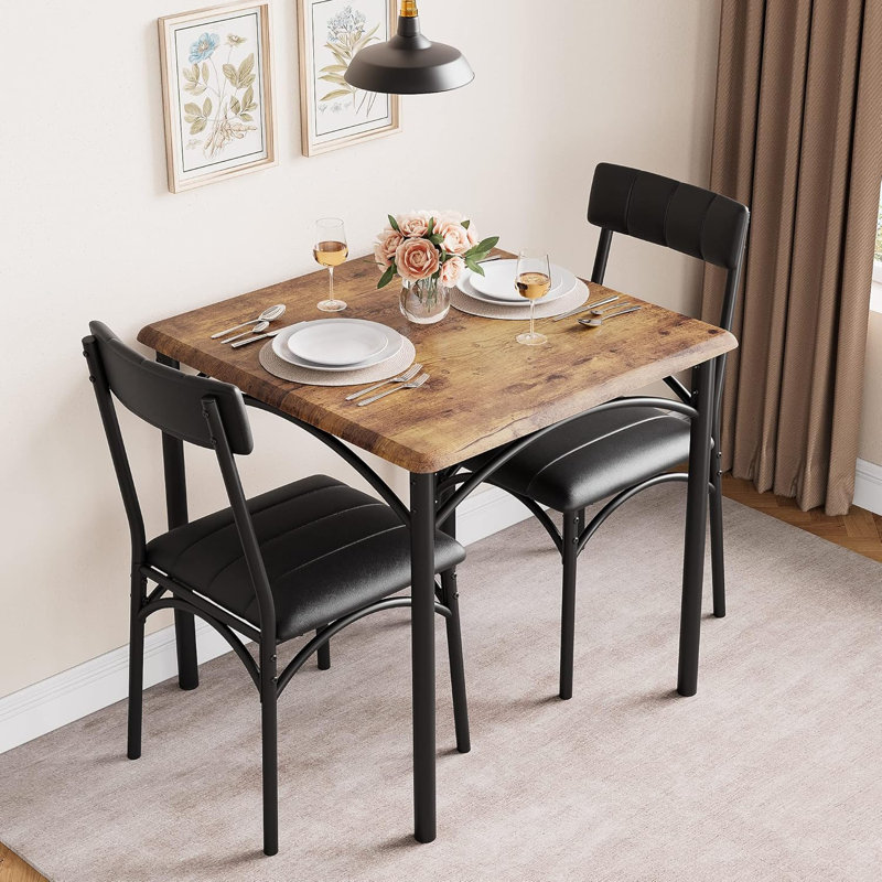 2 -Person Dining Set, Brown, Brown, Brown, Brown