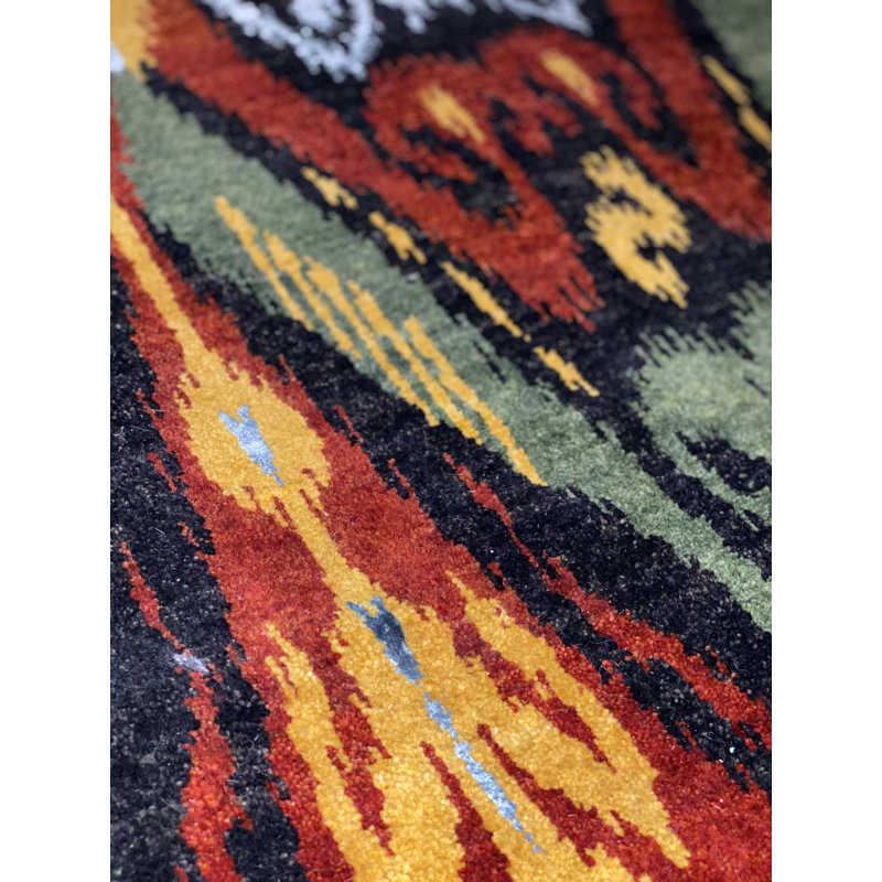 Ikat Area Rug, Rectangle 8' x 9'9"