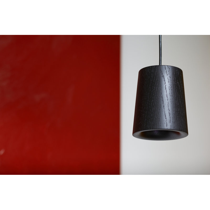 Solid 1 - Light LED Pendant, Black Stained Oak