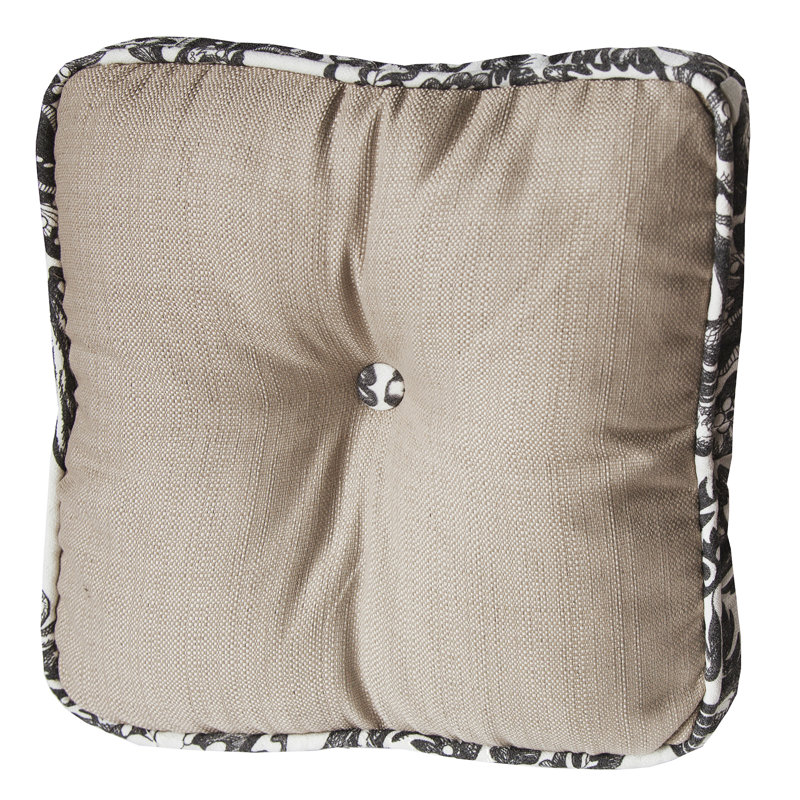 Coussin décoratif Augusta Toile, 18 po x 18 po, Brun clair