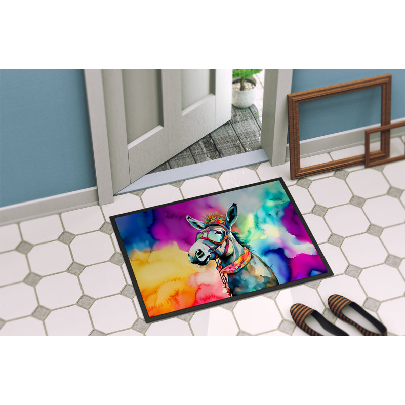 Tapis d'intérieur et extérieur antidérapant Thailen Donkey, L 18 po x L 27 po