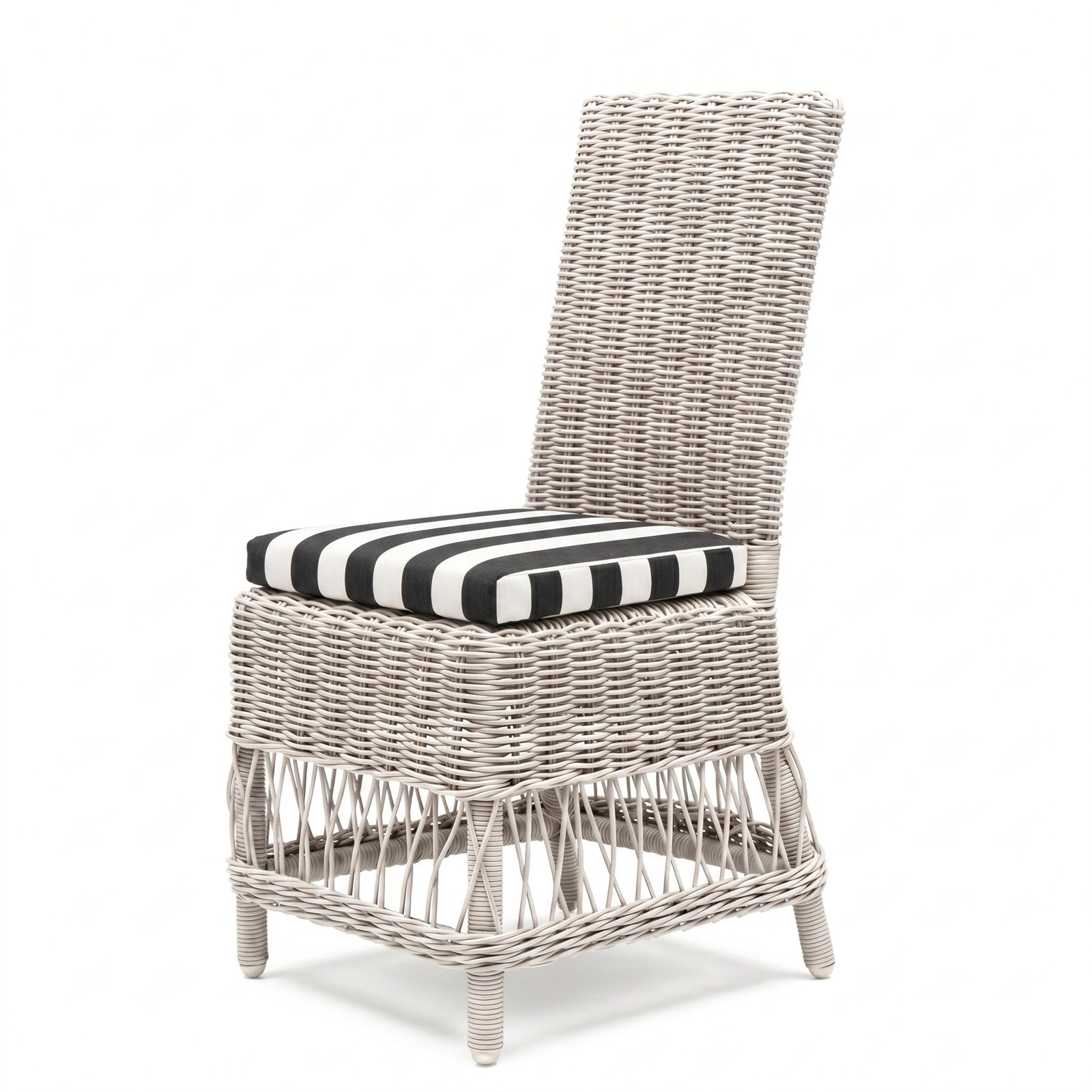Margot Pebble Outdoor Patio Dining Chairs, Canvas Cabana, White