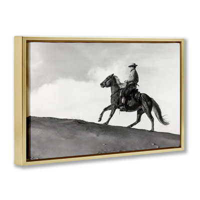 «Cowboy Racing Up Slope», art mural encadré par Danita Delimont