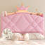 Lit plateforme tapissier en velours avec mobilier de chambre à coucher pour enfants Crown-1314945064-1314945058