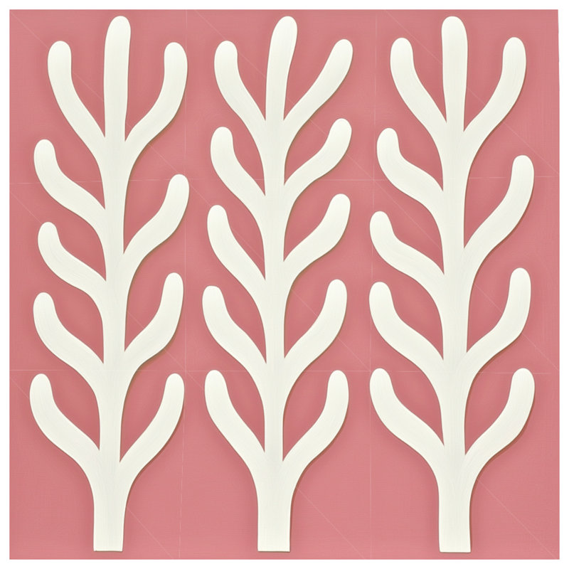 Édredon botanique abstrait scandinave, Lit simple, Rose géométrique