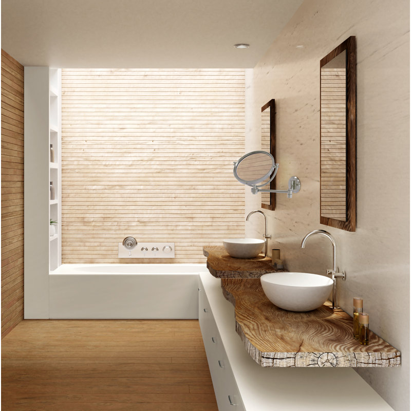 Miroir grossissant / grossissant extensible moderne et contemporain, Nickel satiné