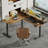 75 Inch L-Shaped Electric Height Adjustable Standing Desk with Drawers & Monitor Shelf, Ergonomic Corner Home Office Desk, with Hooks & Cable Management, Light Rustic Brown-897866535-897866539