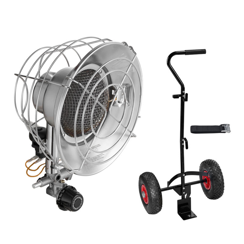Propane Tank Top Heater with Portable Trolley 15000 BTU Infrared Single