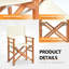 Ensemble de 2 chaises de plage en bois massif pour patio-1866479678-1866479677
