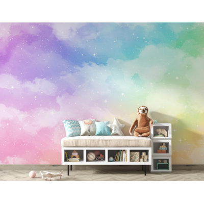 Papier peint pastel Dreamscape Galaxy Clouds, papier peint nuage, peler et coller 428DRE
