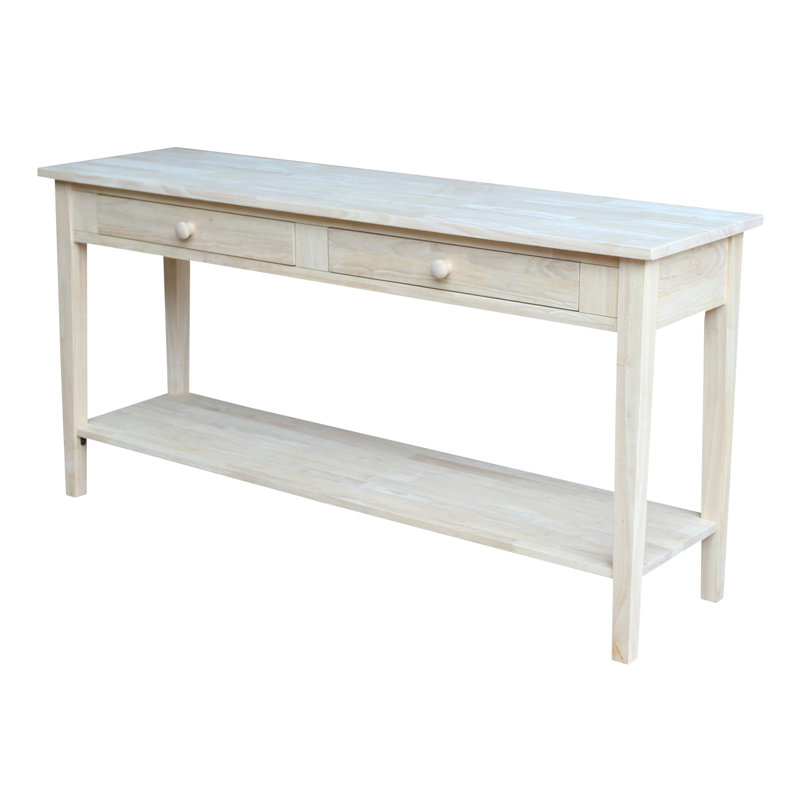 Solid Wood Console Table, Unfinished / Ready to Finish, 30" H x 60" W x 17" D