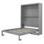 Grand lit escamotable mural avec tablettes, gris-1875758155