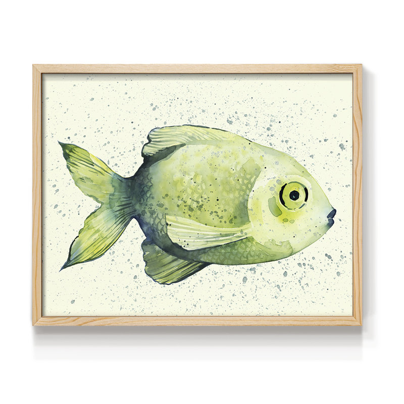 Speckled Freshwater Fish II -Framed Print - Restickable, Natural, 11" H x 14" W
