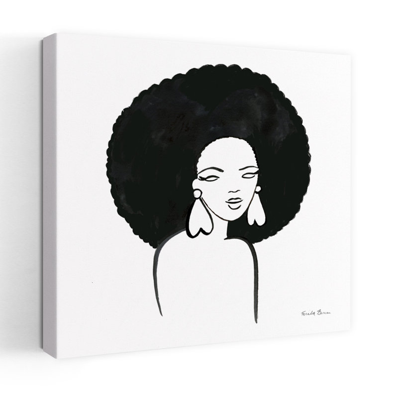 Art contemporain avec une femme africaine, H 18 po x l 18 po