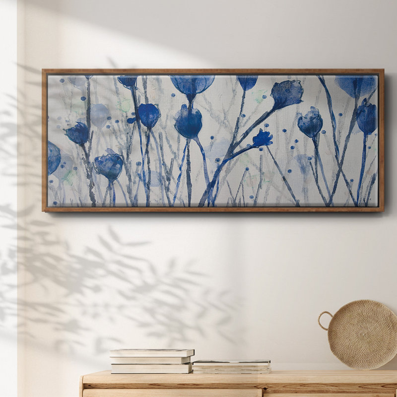 Jardin bleu - Toile encadrée, H 20 po x l 50 po