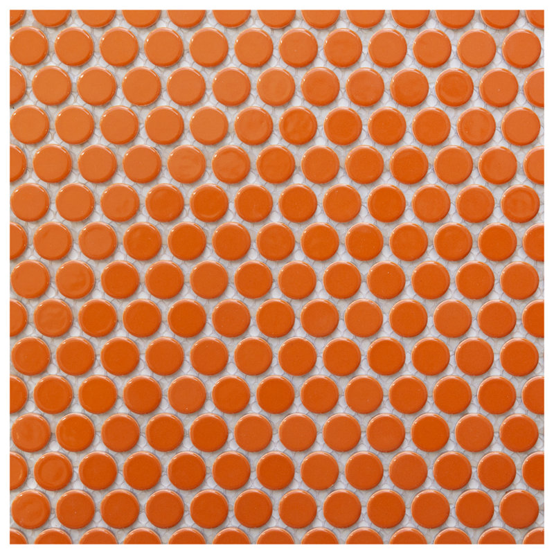 Carreau de céramique mosaïque ronde pour mur et plancher, Orange