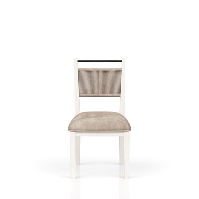 Fauteuil à dossier en corde de couleur vanille et bois massif, siège, poids de 28,93 lb, 35,72 po Haut avec finition, Lb, H