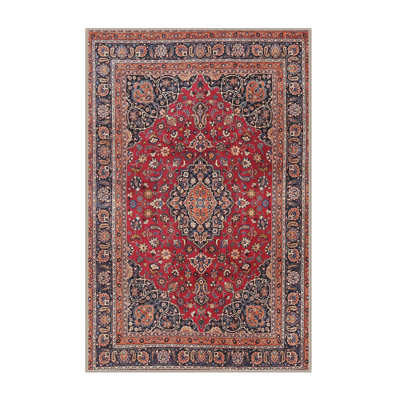 Tapis traditionnel Pavlatka Mehroon / noir / bleu