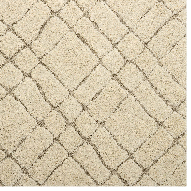 Modway Verona Abstract Geometric Shag Area Rug, Rectangle 5' x 8'