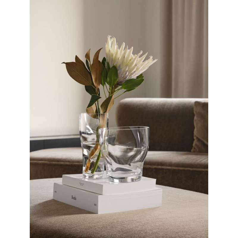 Squeeze Handmade Glass Table Vase, Smokey Brown