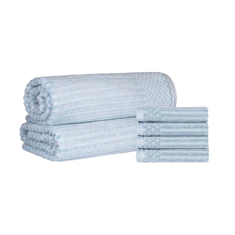 Ensemble de 4 serviettes de bain Keshayla, Bleu ardoise