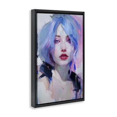 Toile flottante «Blue Haired Woman» par Roozbeh Bahramali
