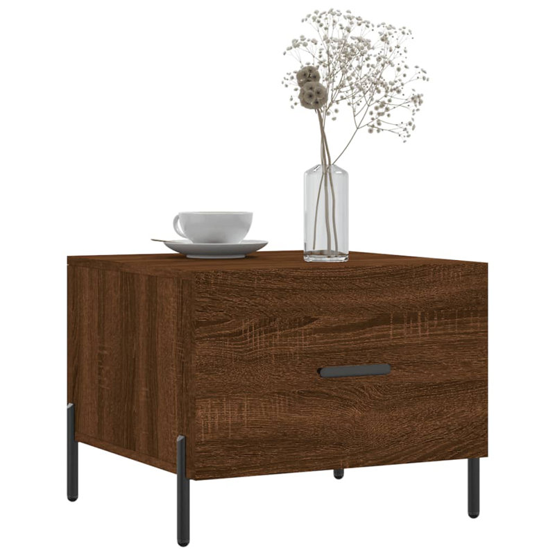 Four Leg Coffee Table with Storage, brown oak