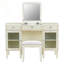 Bureau de coiffeuse polyvalent 2 en 1 avec miroir rabattable et armoires de rangement