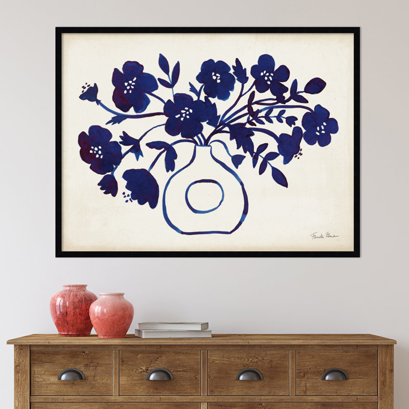 «Modern Blue» par Farida Zaman - Cadre photo unique, impression, Noir, H 31 po x l 41 po x P 1 po