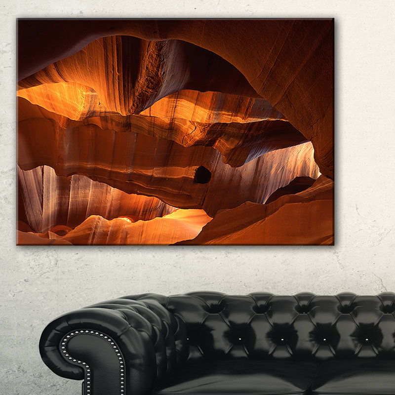 Red Limestone Caves - Impression sur toile tendue, H 30 po x l 40 po x P 1 po