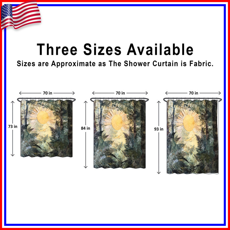 Sunlight Through Ferns Shower Curtains Extra Long, 70in W x 84in H
