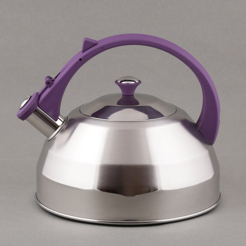 Creative Home 2.8 Quarts Stainless Steel Whistling Stovetop Tea Kettle, Purple