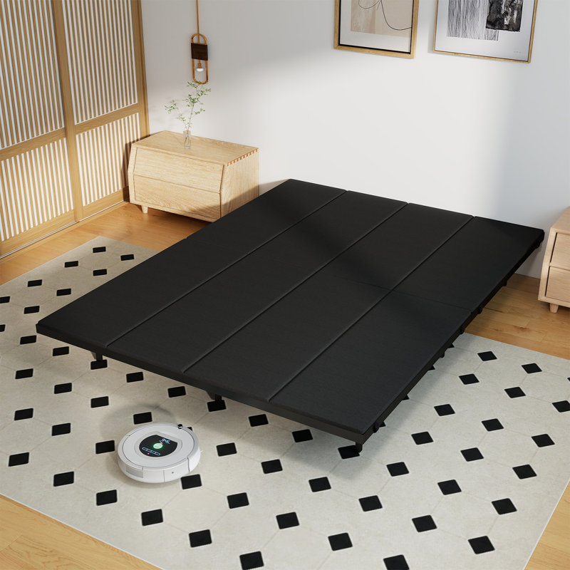 Panneau de sommier robuste pleine grandeur, plateau de sommier divisé de 0,3 po, panneaux de lit pliables, support de lit à profil bas / lattes avec housse