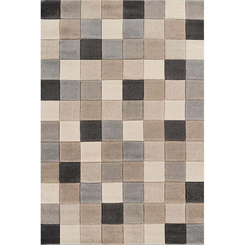 Caylyn Geometric Shapes Area Rug, BEIGE, 200 x 290 cm (Rectangular)