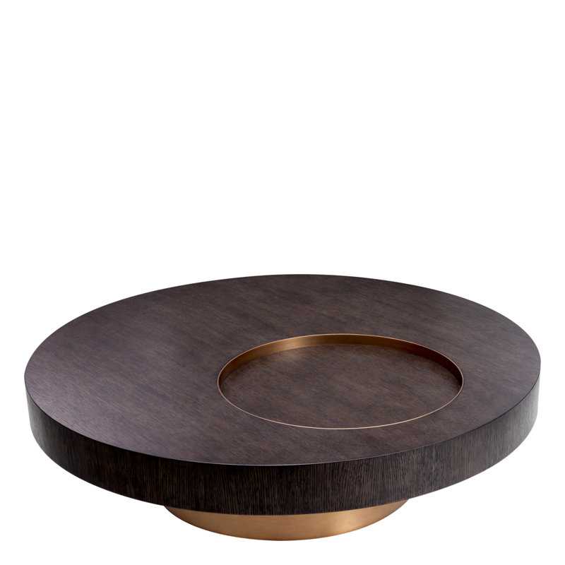 Otus Coffee Table, Mocha Top/Brushed Brass Base