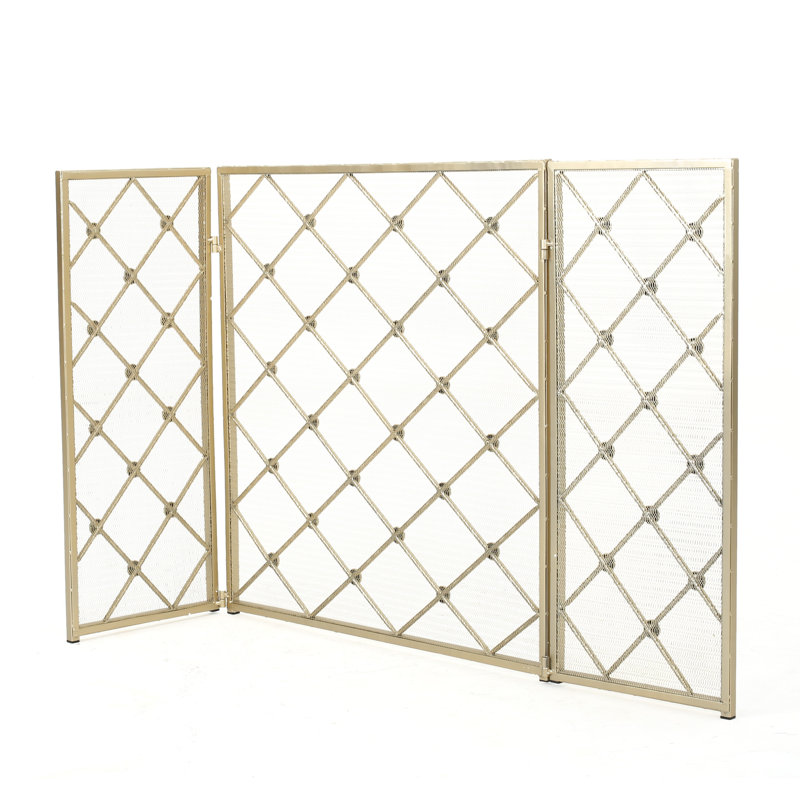 Prater Iron Fireplace Screen, Gold