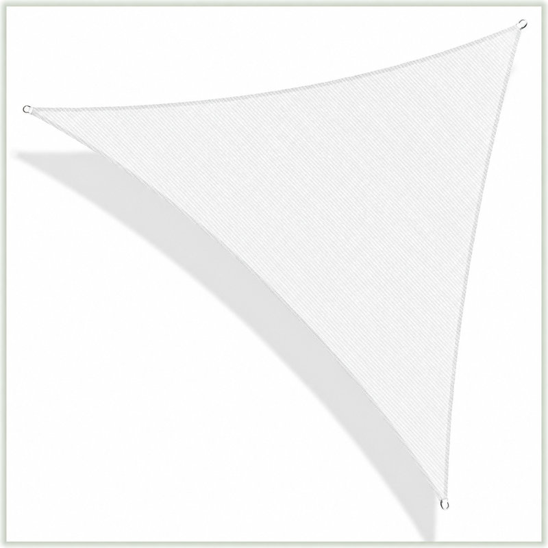 Colourtree Triangle Sun Shade Sail Canopy Fabric Cloth Screen, Water Permeable & UV Block UPF50, White, 9 ft. x 9 ft. x 9 ft.