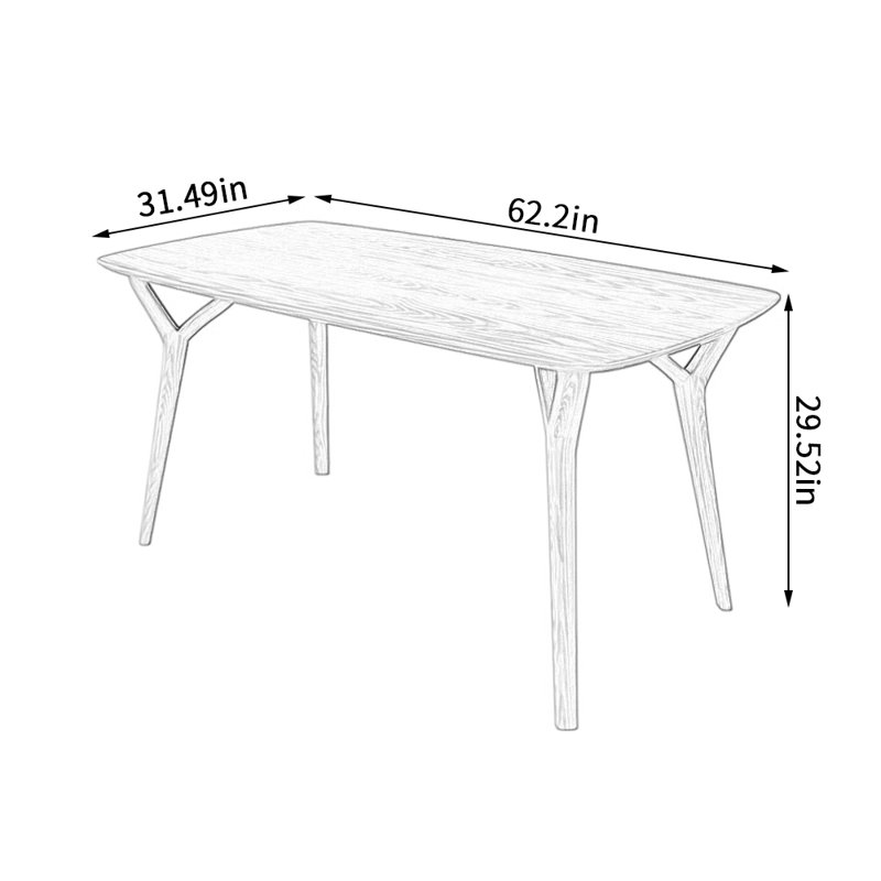 Table de salle à manger rectangulaire L 62,2 po x l 31,49 po Jeniff