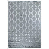 Metro-Velvet Geometric Area Rug in Blue