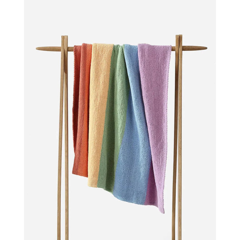 Rainbow Knitted Throw Blanket