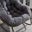 Chaise berçante grise pour l'extérieur avec siège et repose-pieds rembourrés confortables, pour patio, salon, jardin - pieds ergonomiques spacieux,-177242286
