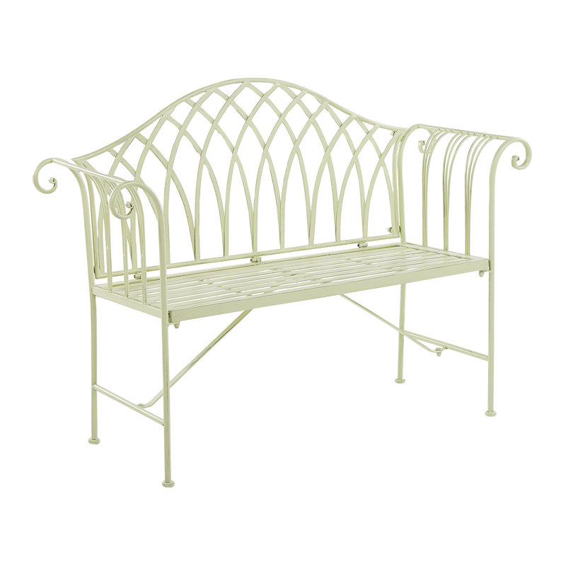 Neal 130 cm W Iron Patio Bench, Light Green