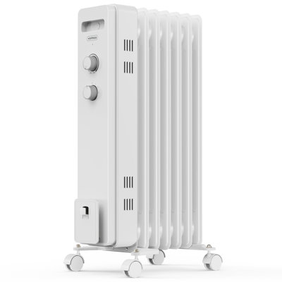 VonHaus 1500 Watt Electric Radiator Space Heater with Adjustable Thermostat