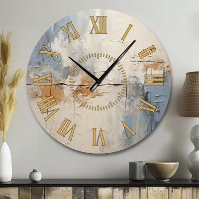 Minimalism Modern Scandinavian Serenity Art I - Modern Scandinavian Golden Face Wall Clock