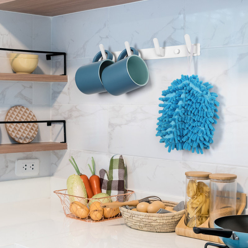 White Horizontal Aluminum 4-Hook Hanger