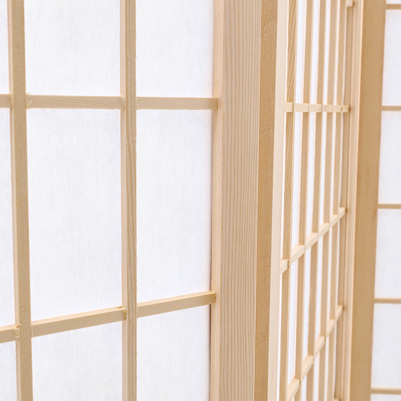 Jonah Panel Solid Wood Folding Room Divider, Natural, 4