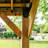 Backyard Discovery Norwood 14' x 10' Cedar Wood Outdoor Patio Gazebo with Hardtop Galvanized Steel Peak Roof and PowerPort