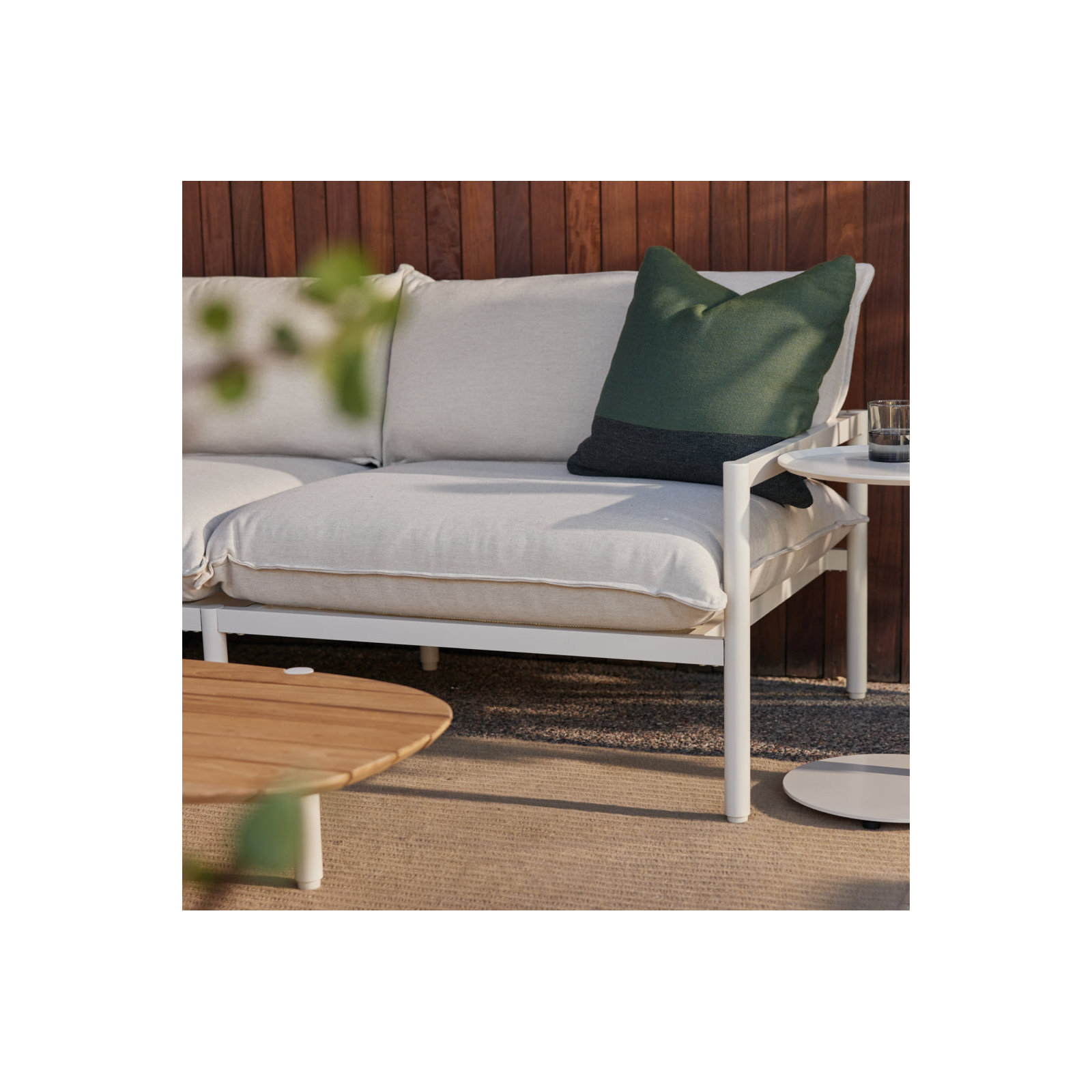 Terra 101.5'' Wide Reversible Powder Coated Aluminum Patio Sectional with Sunbrella® Cushions, Putty
