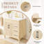 Meuble-lavabo autoportant cannelé traditionnel de 30 po avec pieds en bois d'hévéa, couleur bois naturel