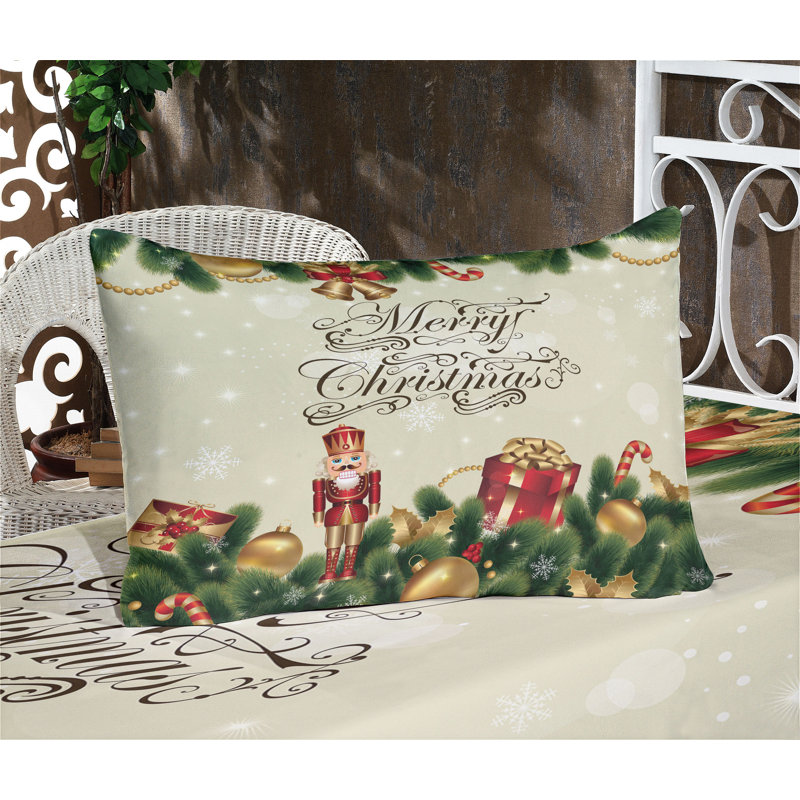 Multicolore drap-housse et coussin décoratif Ambesonne Christmas, Ensemble de draps pour très grand lit californien